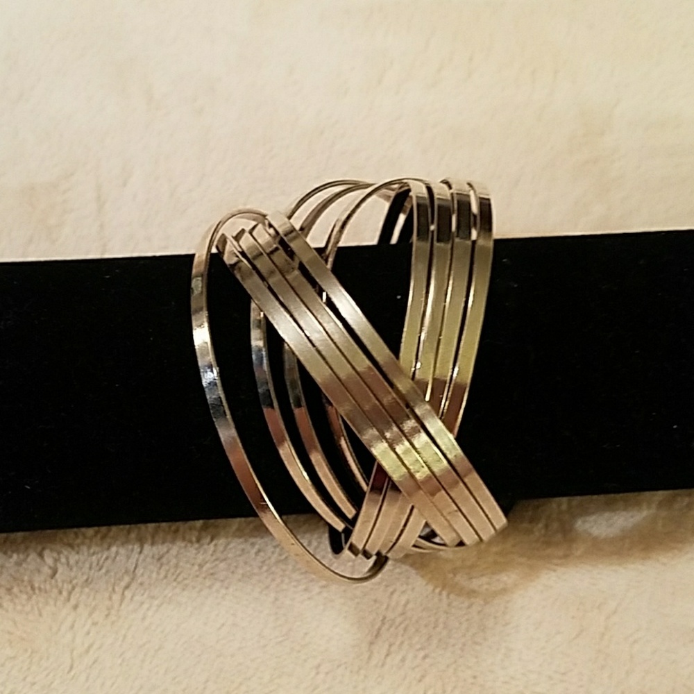 12 SILVER TONE BANGLES